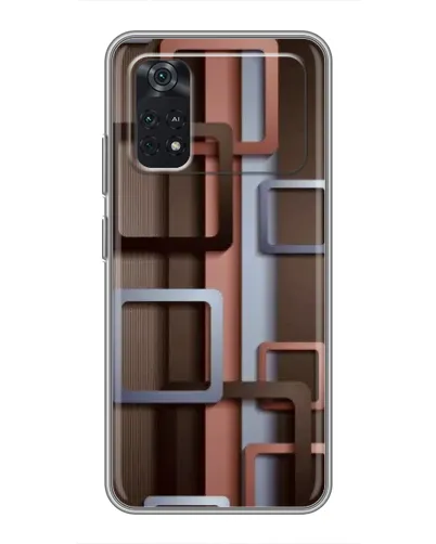 Чехол для Xiaomi POCO M4 Pro 4G с картинкой «Коричневые объемные квадраты» Чехол для Xiaomi POCO M4 Pro 4G с картинкой «Коричневые объемные квадраты»