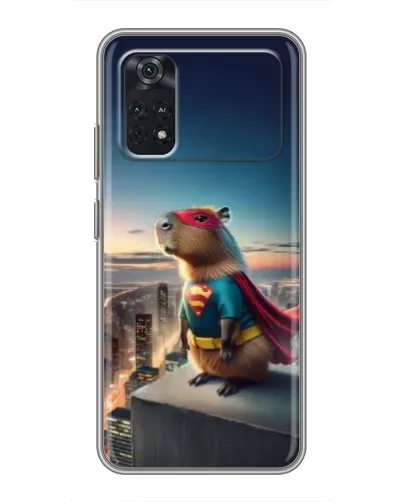 Чехол для Xiaomi POCO M4 Pro 4G с картинкой «Капи-мен супергерой»