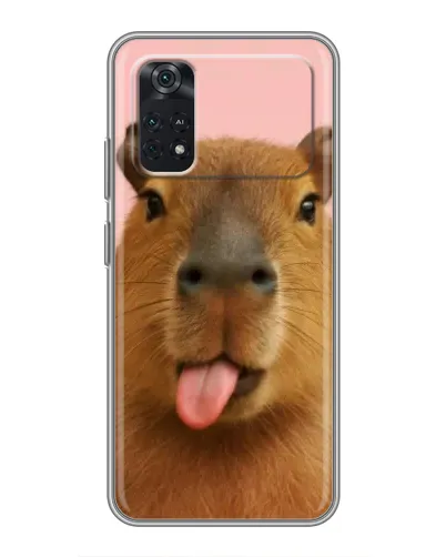 Чехол для Xiaomi POCO M4 Pro 4G с картинкой «Капибара с языком»