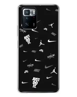 Чехол для Xiaomi POCO X3 GT с картинкой «Nike Black Pattern»