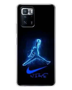 Чехол для Xiaomi POCO X3 GT с картинкой «Jordan Neon Blue»