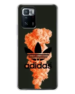 Чехол для Xiaomi POCO X3 GT с картинкой «Оранжевый дым Adidas»