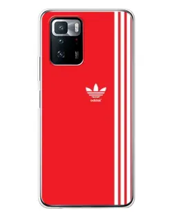 Чехол для Xiaomi POCO X3 GT с картинкой «Красный минимализм Adidas»
