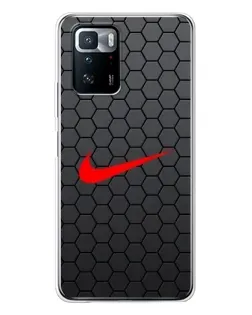 Чехол для Xiaomi POCO X3 GT с картинкой «Nike — карбоновая сетка»