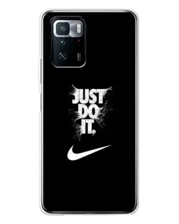 Чехол для Xiaomi POCO X3 GT с картинкой «Текстовый принт Nike»