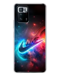 Чехол для Xiaomi POCO X3 GT с картинкой «Огненный логотип Nike»