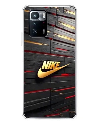Чехол для Xiaomi POCO X3 GT с картинкой «Золотой Nike на металле»