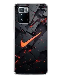 Чехол для Xiaomi POCO X3 GT с картинкой «Nike — эффект разломов»