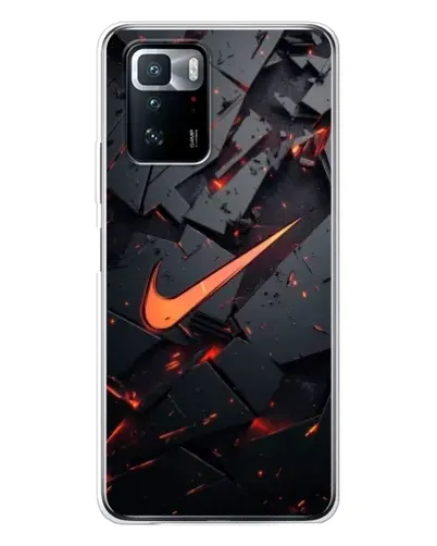 Чехол для Xiaomi POCO X3 GT с картинкой «Nike — эффект разломов»