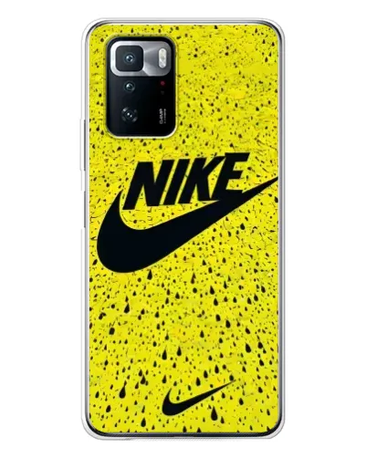 Чехол для Xiaomi POCO X3 GT с картинкой «Желтый текстурный Nike»