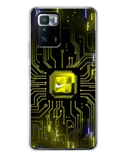 Чехол для Xiaomi POCO X3 GT с картинкой «Nike — золотая искра»