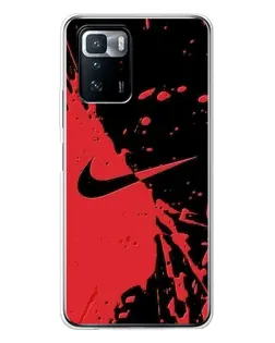 Чехол для Xiaomi POCO X3 GT с картинкой «Красные брызги Nike» Чехол для Xiaomi POCO X3 GT с картинкой «Красные брызги Nike»