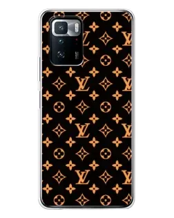 Чехол для Xiaomi POCO X3 GT с картинкой «Золотая монограмма LV»