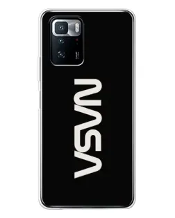 Чехол для Xiaomi POCO X3 GT с картинкой «NASA — вертикальный логотип»