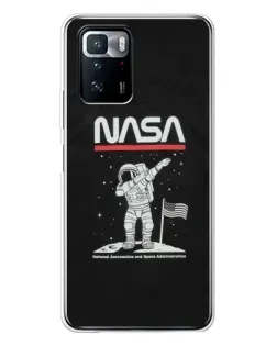 Чехол для Xiaomi POCO X3 GT с картинкой «NASA — шагаем по Луне»