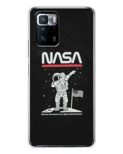 Чехол для Xiaomi POCO X3 GT с картинкой «NASA — шагаем по Луне»
