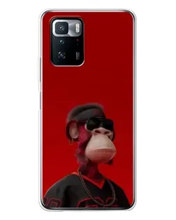 Чехол для Xiaomi POCO X3 GT с картинкой «Bored Ape в красном»