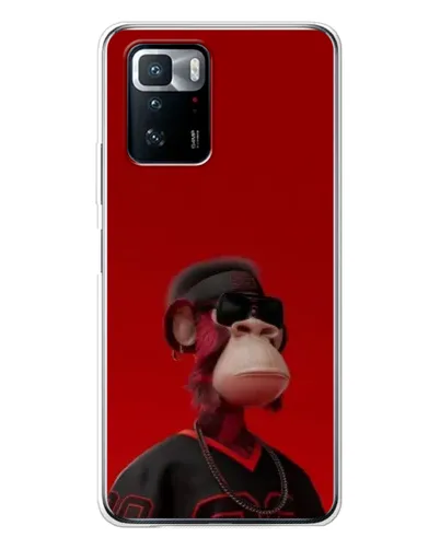 Чехол для Xiaomi POCO X3 GT с картинкой «Bored Ape в красном»