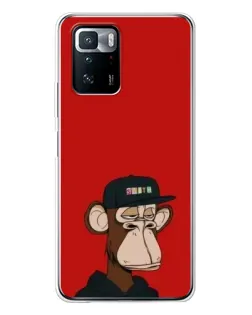 Чехол для Xiaomi POCO X3 GT с картинкой «Bored Ape — красный фон»