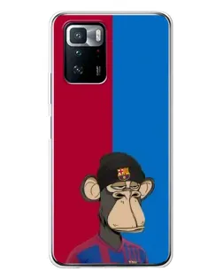 Чехол для Xiaomi POCO X3 GT с картинкой «Bored Ape — фанат Барсы»