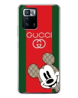 Чехол для Xiaomi POCO X3 GT с картинкой «Gucci — полосы и Микки»