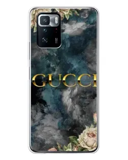 Чехол для Xiaomi POCO X3 GT с картинкой «Абстрактные цветы Gucci»