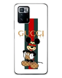 Чехол для Xiaomi POCO X3 GT с картинкой «Микки Маус Gucci — полосы»