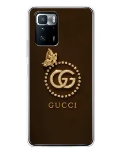 Чехол для Xiaomi POCO X3 GT с картинкой «Gucci — золотая бабочка»