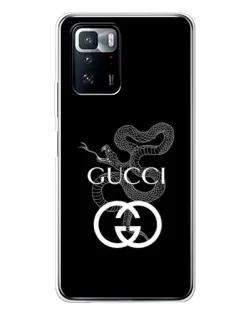 Чехол для Xiaomi POCO X3 GT с картинкой «Gucci — серебряная змея»