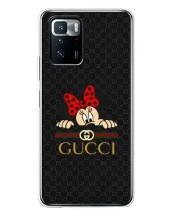 Чехол для Xiaomi POCO X3 GT с картинкой «Минни Маус Gucci — черный»