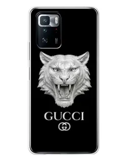 Чехол для Xiaomi POCO X3 GT с картинкой «Gucci — серебряный лев»