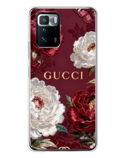Чехол для Xiaomi POCO X3 GT с картинкой «Gucci — бордовые розы»