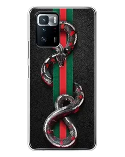 Чехол для Xiaomi POCO X3 GT с картинкой «Gucci — змея на полосе»