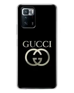 Чехол для Xiaomi POCO X3 GT с картинкой «Gucci — золото на черном»