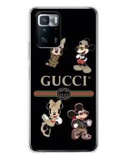 Чехол для Xiaomi POCO X3 GT с картинкой «Gucci — герои Disney и монограмма»