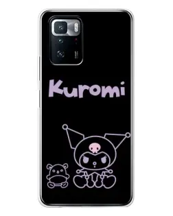 Чехол для Xiaomi POCO X3 GT с картинкой «Kuromi — черный минимализм»
