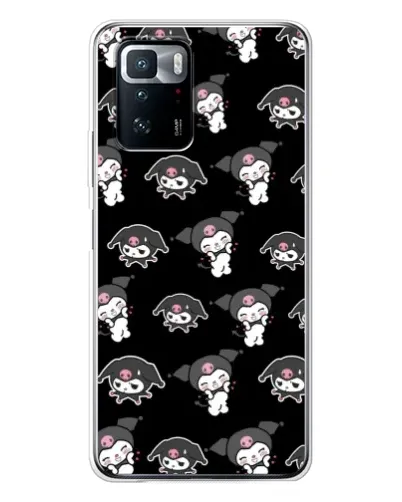 Чехол для Xiaomi POCO X3 GT с картинкой «Черный паттерн Kuromi»