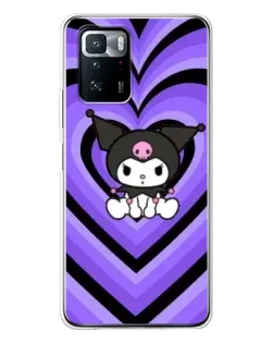 Чехол для Xiaomi POCO X3 GT с картинкой «Kuromi и фиолетовые сердца»