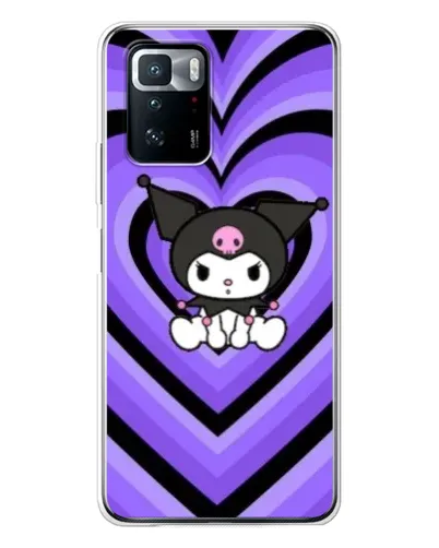 Чехол для Xiaomi POCO X3 GT с картинкой «Kuromi и фиолетовые сердца»