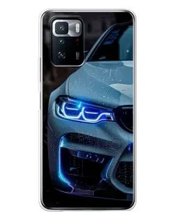 Чехол для Xiaomi POCO X3 GT с картинкой «Взгляд BMW с синими фарами»