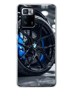 Чехол для Xiaomi POCO X3 GT с картинкой «Колесо BMW вблизи»