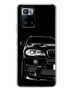 Чехол для Xiaomi POCO X3 GT с картинкой «Темный силуэт BMW»