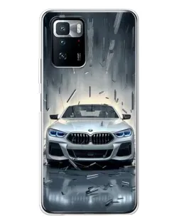 Чехол для Xiaomi POCO X3 GT с картинкой «BMW в свете фар»
