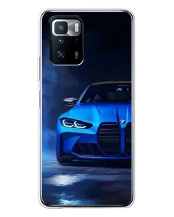 Чехол для Xiaomi POCO X3 GT с картинкой «Голубая BMW M4»