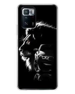 Чехол для Xiaomi POCO X3 GT с картинкой «BMW и лев»