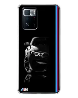 Чехол для Xiaomi POCO X3 GT с картинкой «Силуэт BMW в темноте»