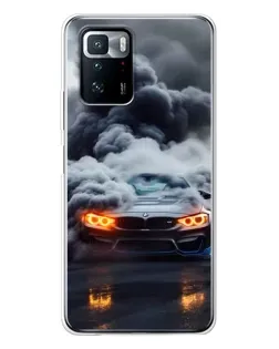 Чехол для Xiaomi POCO X3 GT с картинкой «BMW в дыму»
