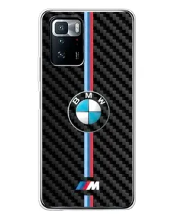 Чехол для Xiaomi POCO X3 GT с картинкой «Эмблема BMW и карбон»