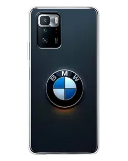 Чехол для Xiaomi POCO X3 GT с картинкой «Логотип BMW — минимализм»