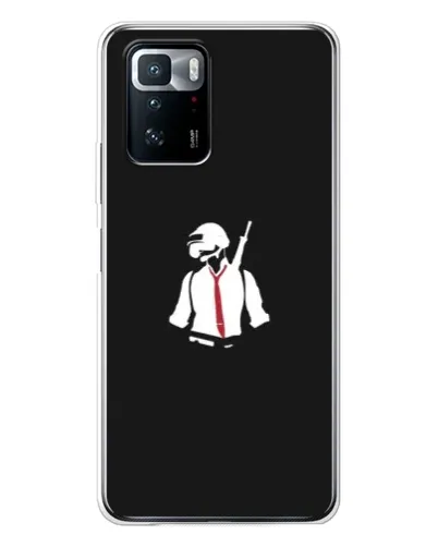 Чехол для Xiaomi POCO X3 GT с картинкой «PUBG — силуэт воина»